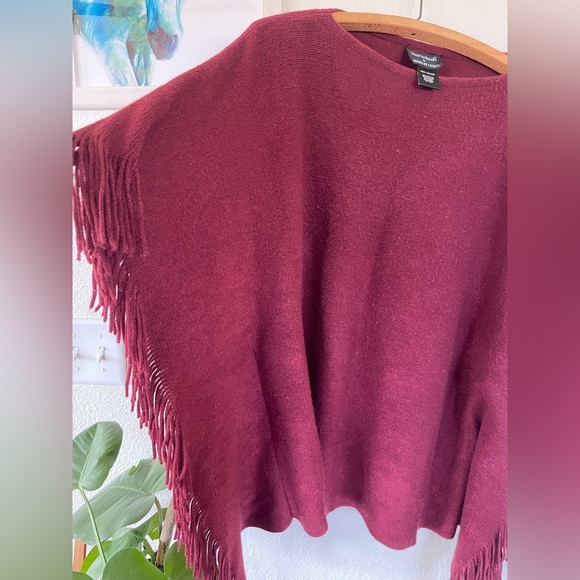 Super Soft Fringed Poncho - Picture 2 of 6